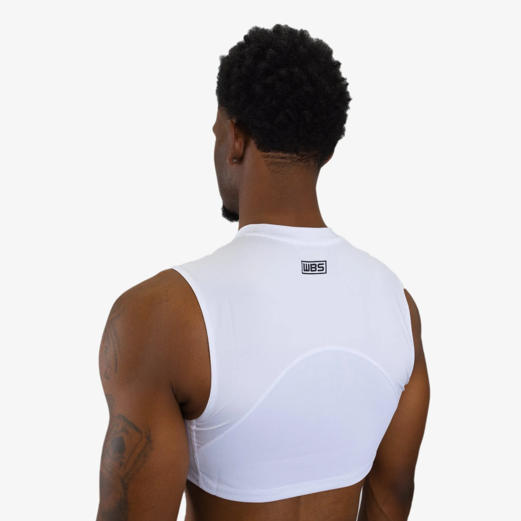 COMPRESSION CROP TANK TOP (WHITE)