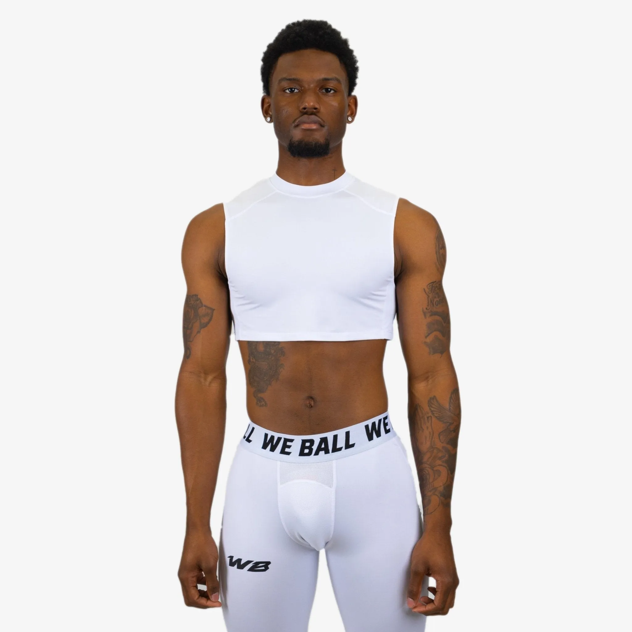 COMPRESSION CROP TANK TOP (WHITE)