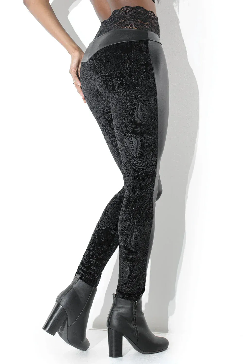 Coquette D9314 Wet Look Leggings