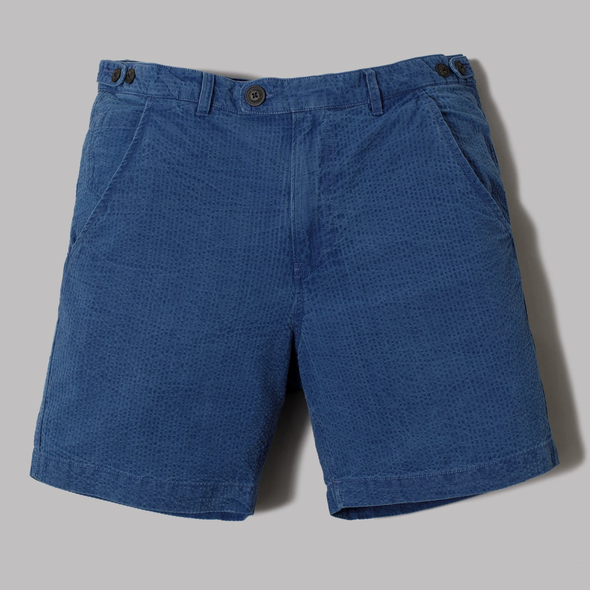 Corridor Seersucker Shorts (Washed Indigo)