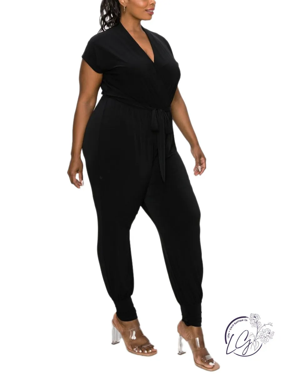 Curvy Modern Overwrap Jumpsuit