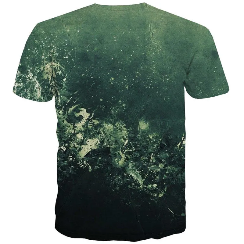 Dark green irregular grain t shirt top tee special texture Cool art costume different man