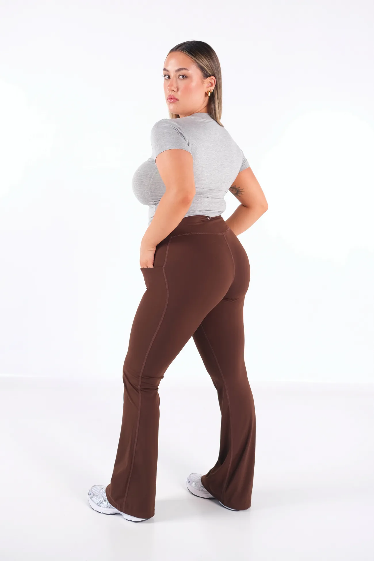 Daze Flare Pocket Leggings - Espresso