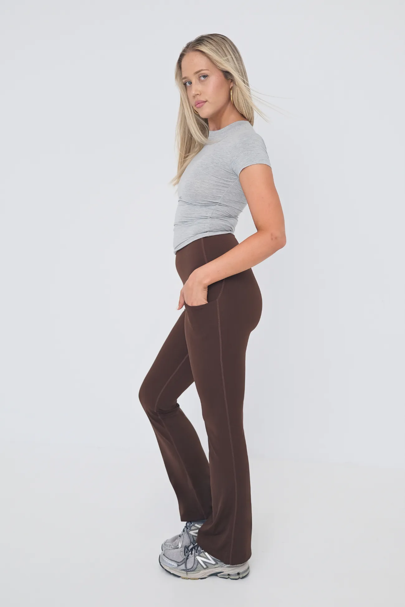 Daze Flare Pocket Leggings - Espresso