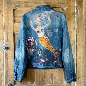 Denim Jacket with frolicking Mermaid