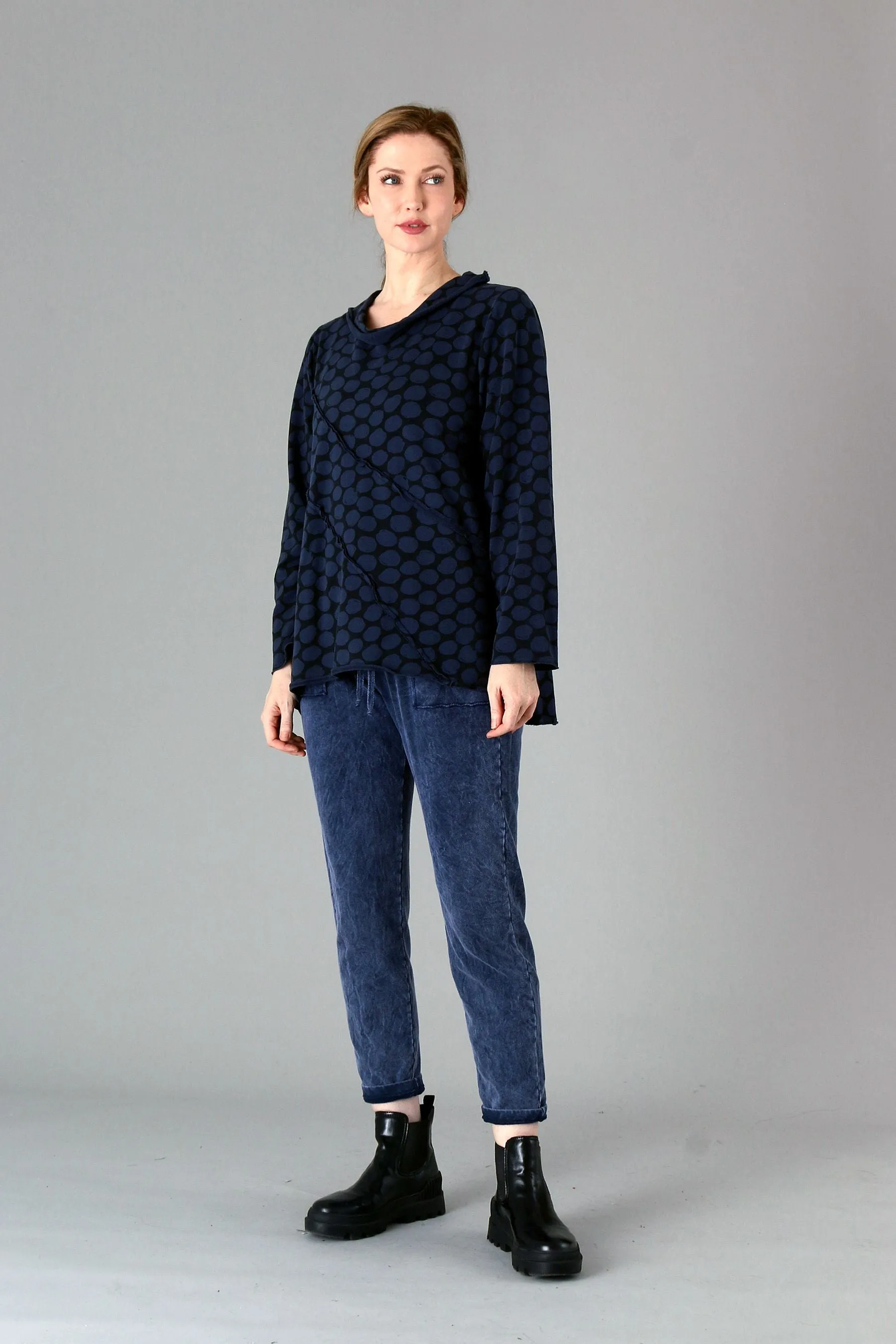 Denim Patch Polka Dot Tunic