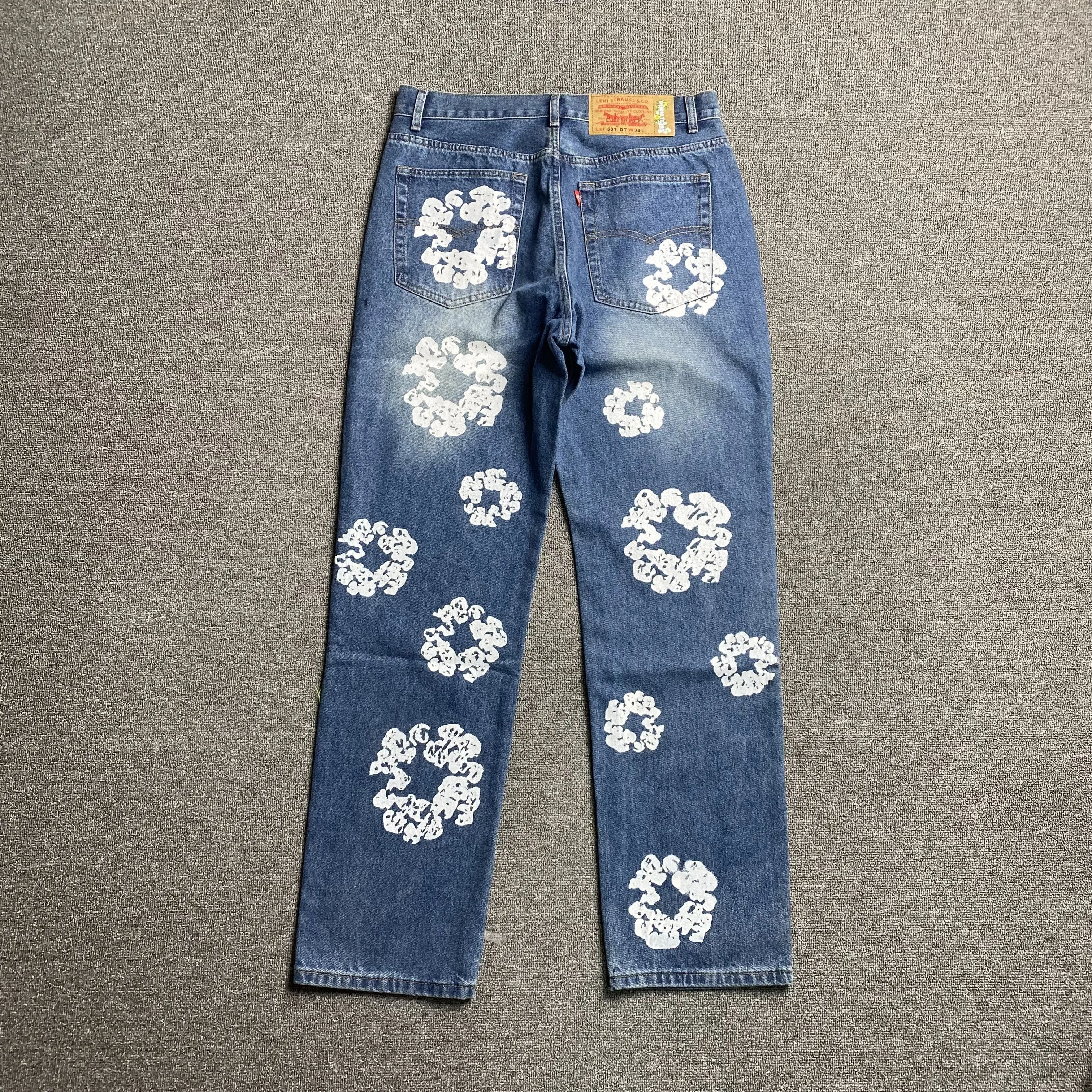 DENIM TEARS x LEVI'S COTTON WREATH JEANS BLUE