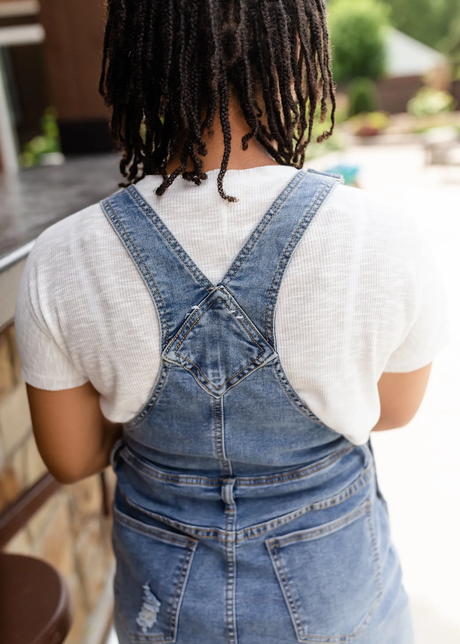 Distressed Classic Denim Overall Dress