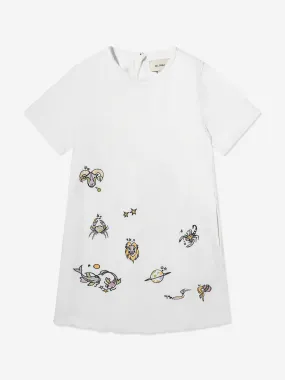 DL1961 Girls Kiki Star Signs T-Shirt Dress in White