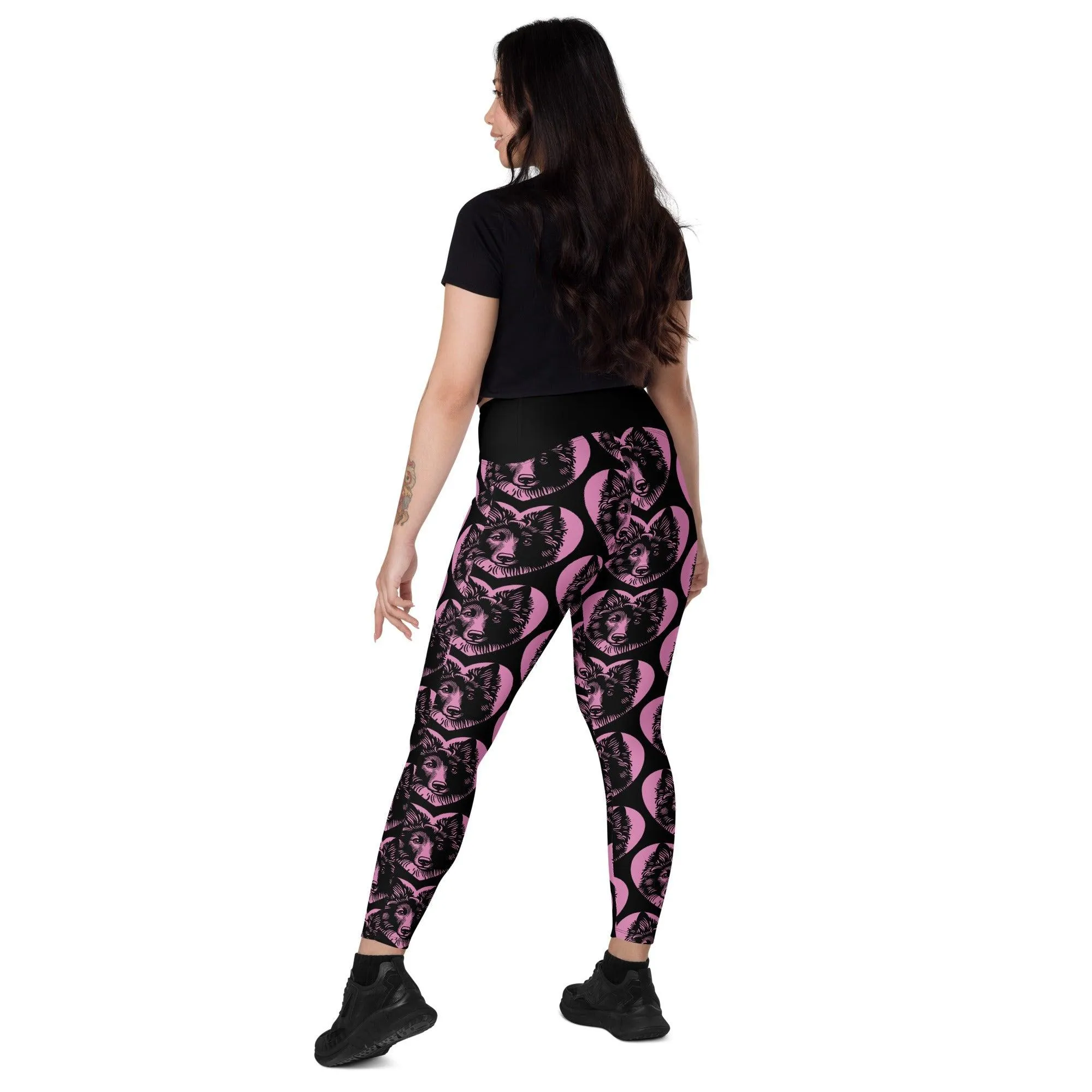 DOG BREED LEGGINGS with pockets - MUDI - HERTTAHOUND - pink