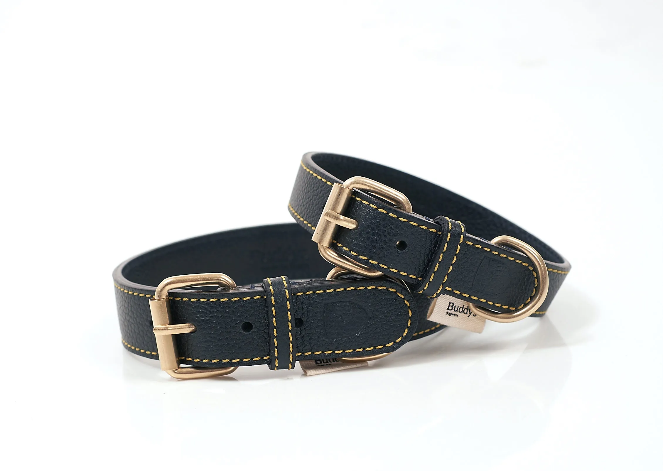 Dog Leather Collar: Sir Chuck Azul