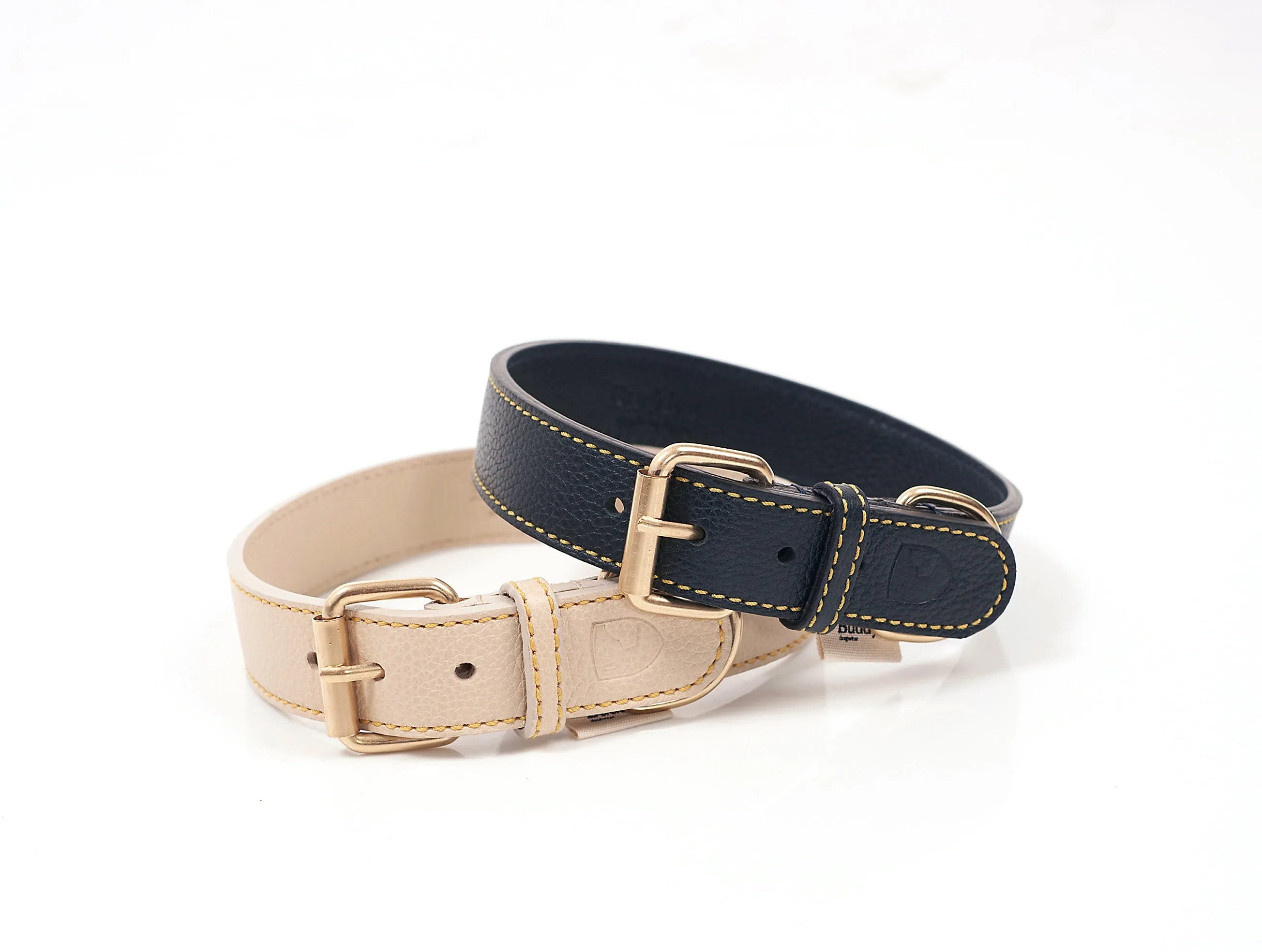 Dog Leather Collar: Sir Chuck Beige