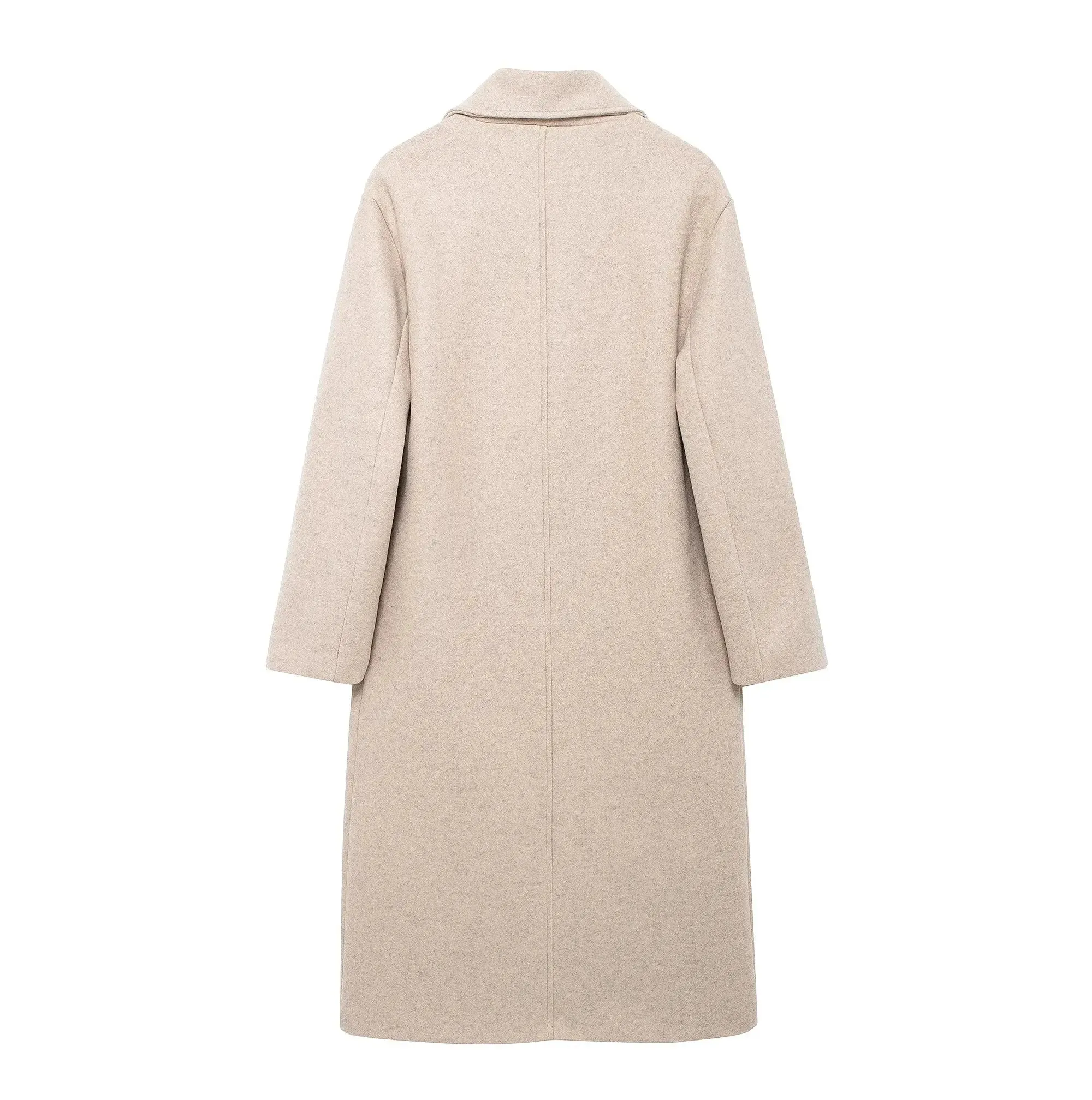 Double-Breasted Longline Wool Coat