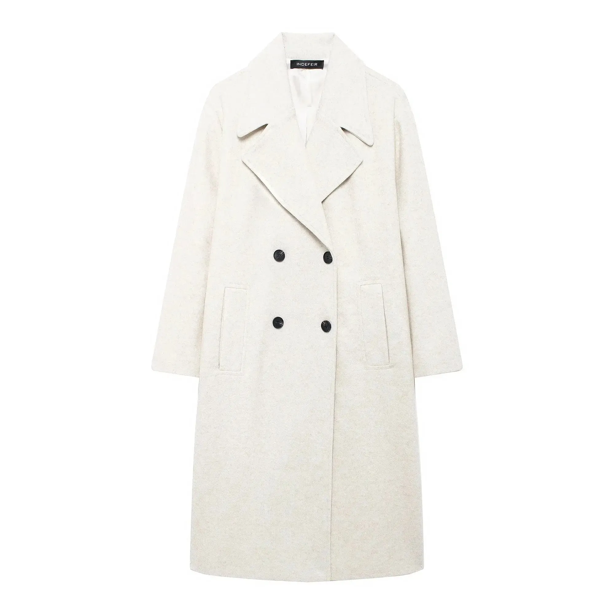 Double-Breasted Longline Wool Coat