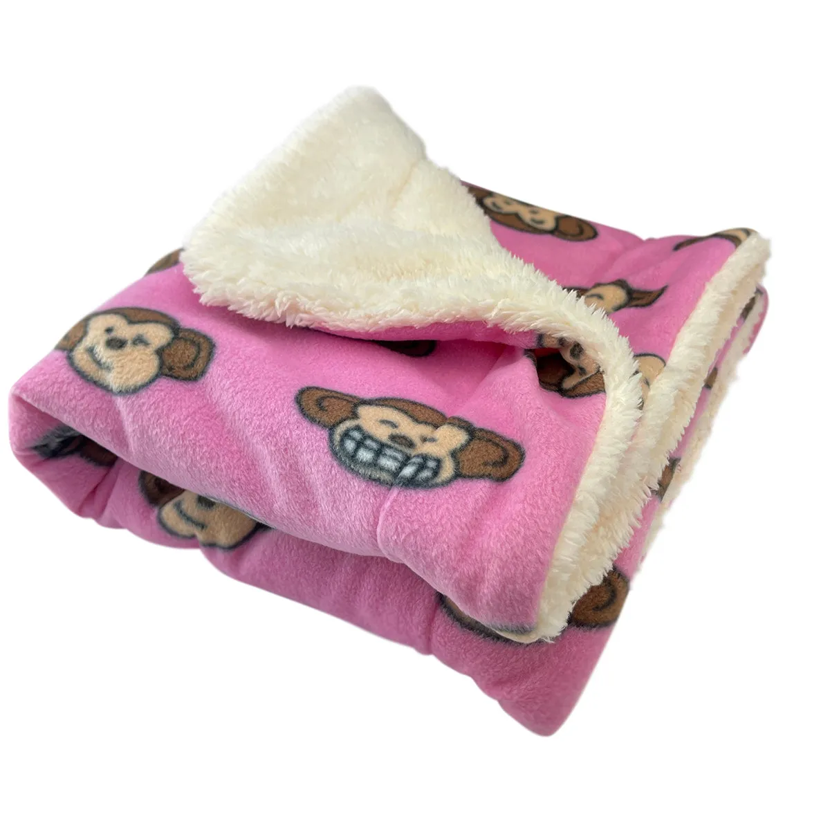 Double Layered Silly Monkey Fleece/Ultra-Plush Blanket - Pink