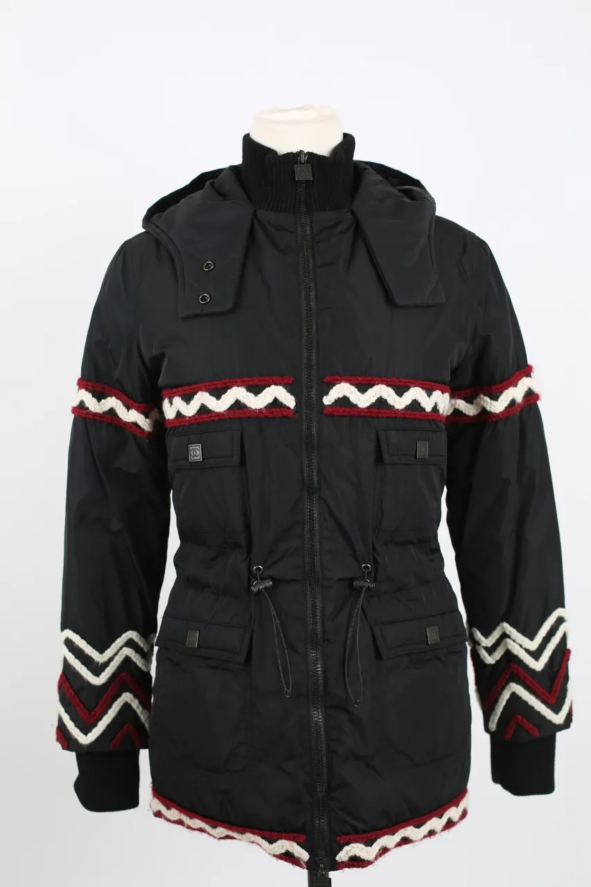 Down Jacket W/ Logo Emblazoned Zippers