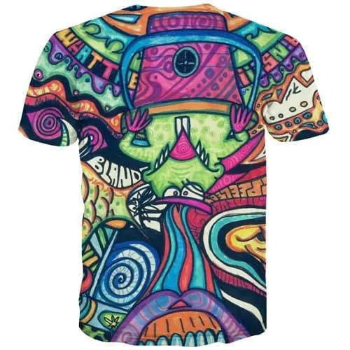 Elf T shirts Men Psychedelic T shirts Funny Anime Tshirt Anime Abstract Shirt Print Colorful T-shirts Graphic Short Sleeve