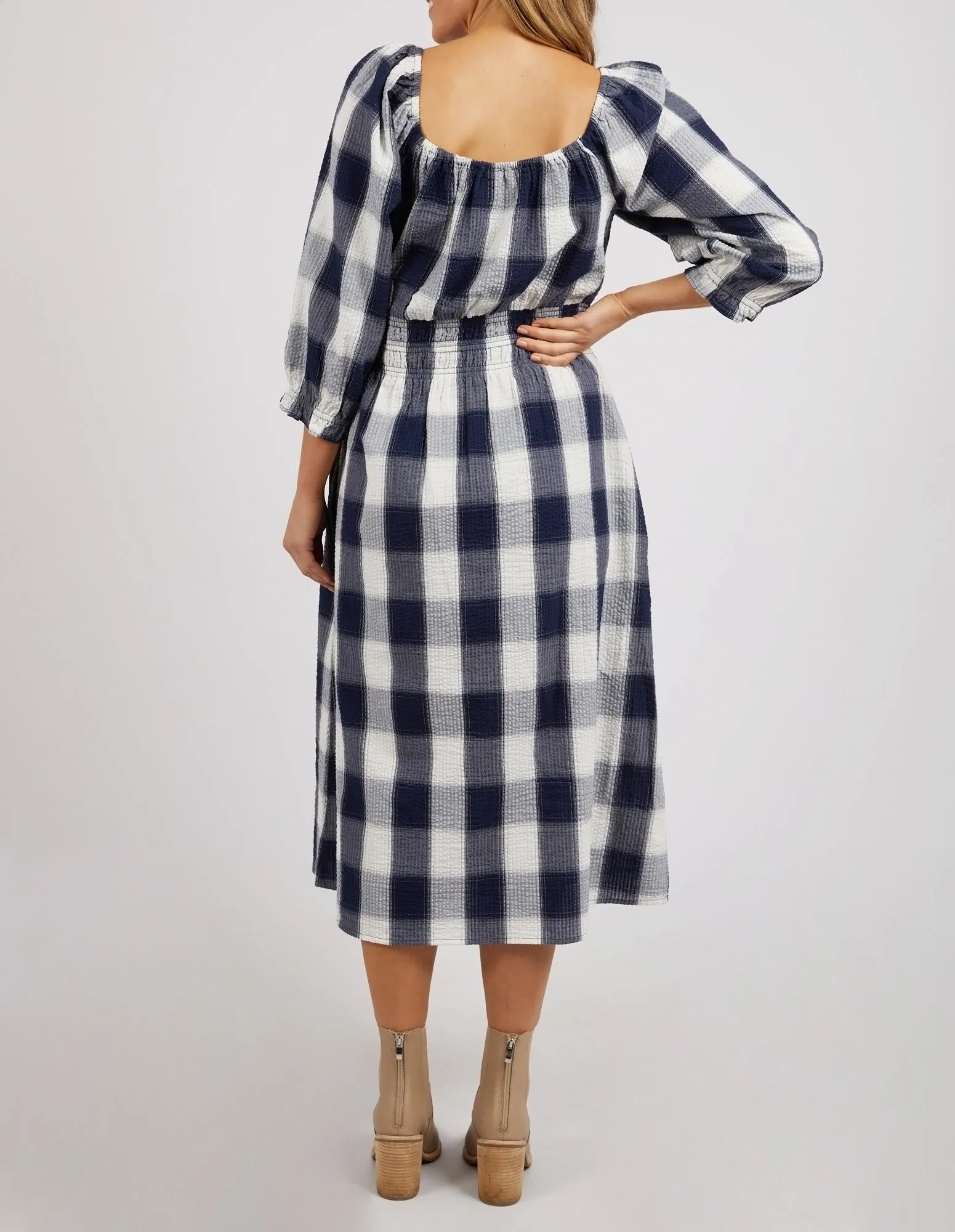 Elm Cedar Check Dress Navy