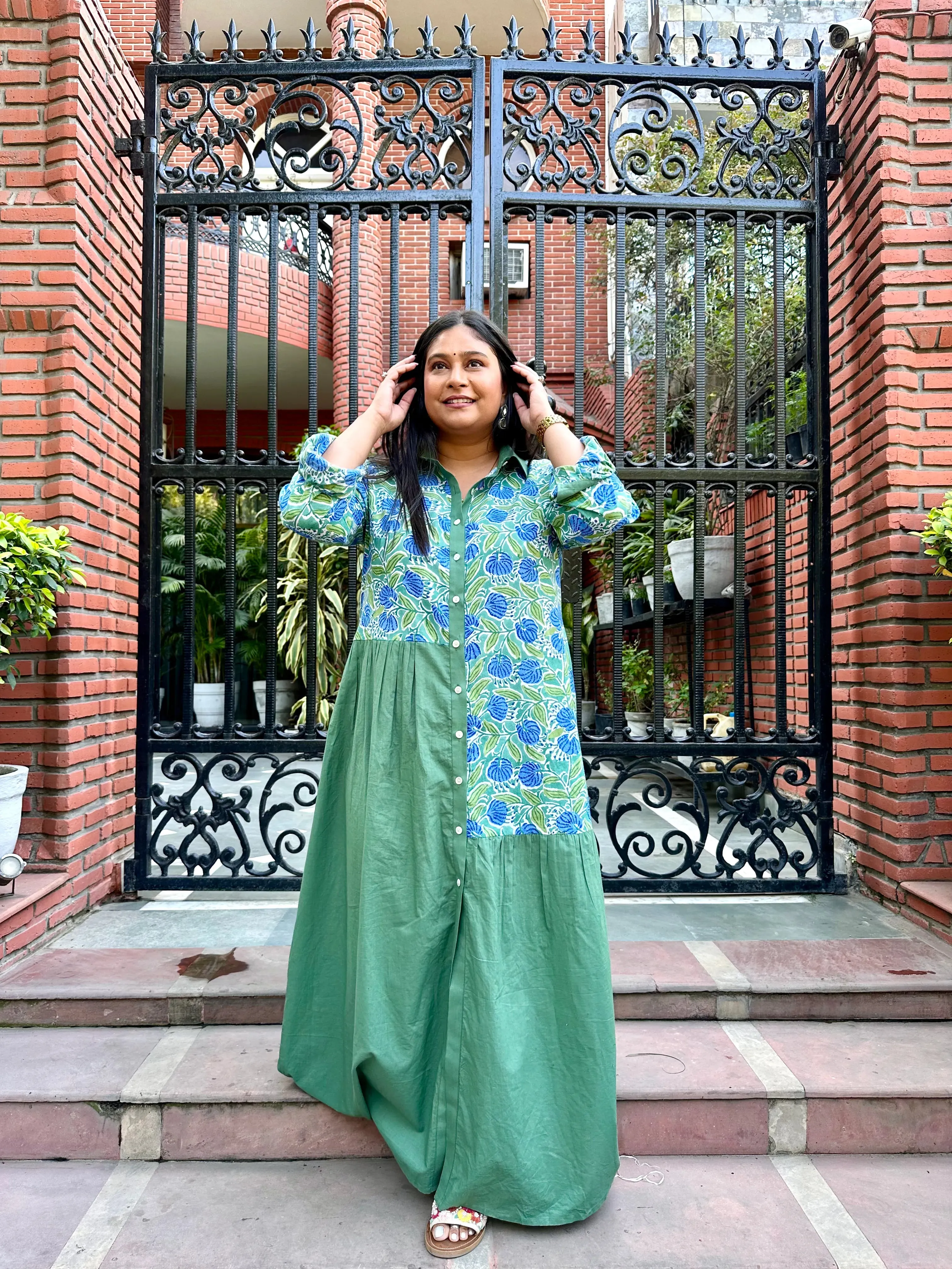 Emerald Green shirt dress