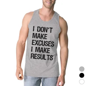 Excuses Results Mens Cute Racerback Tank Top Funny Gym Gift Tanks