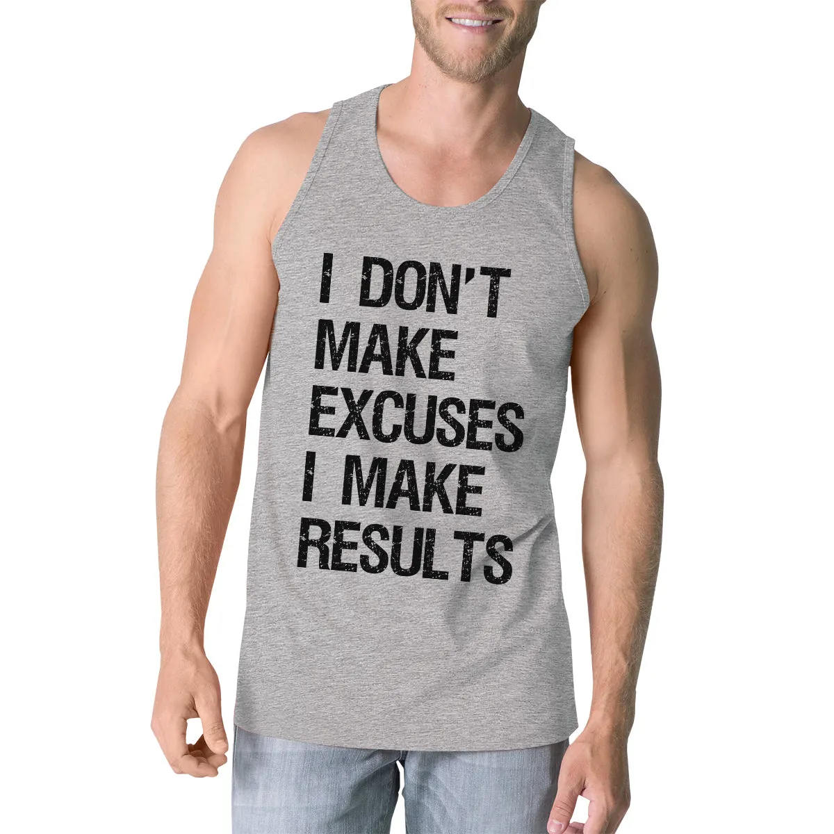 Excuses Results Mens Cute Racerback Tank Top Funny Gym Gift Tanks