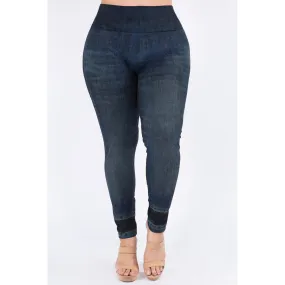 Extended Size High Waist Full Length Jeans Leggings