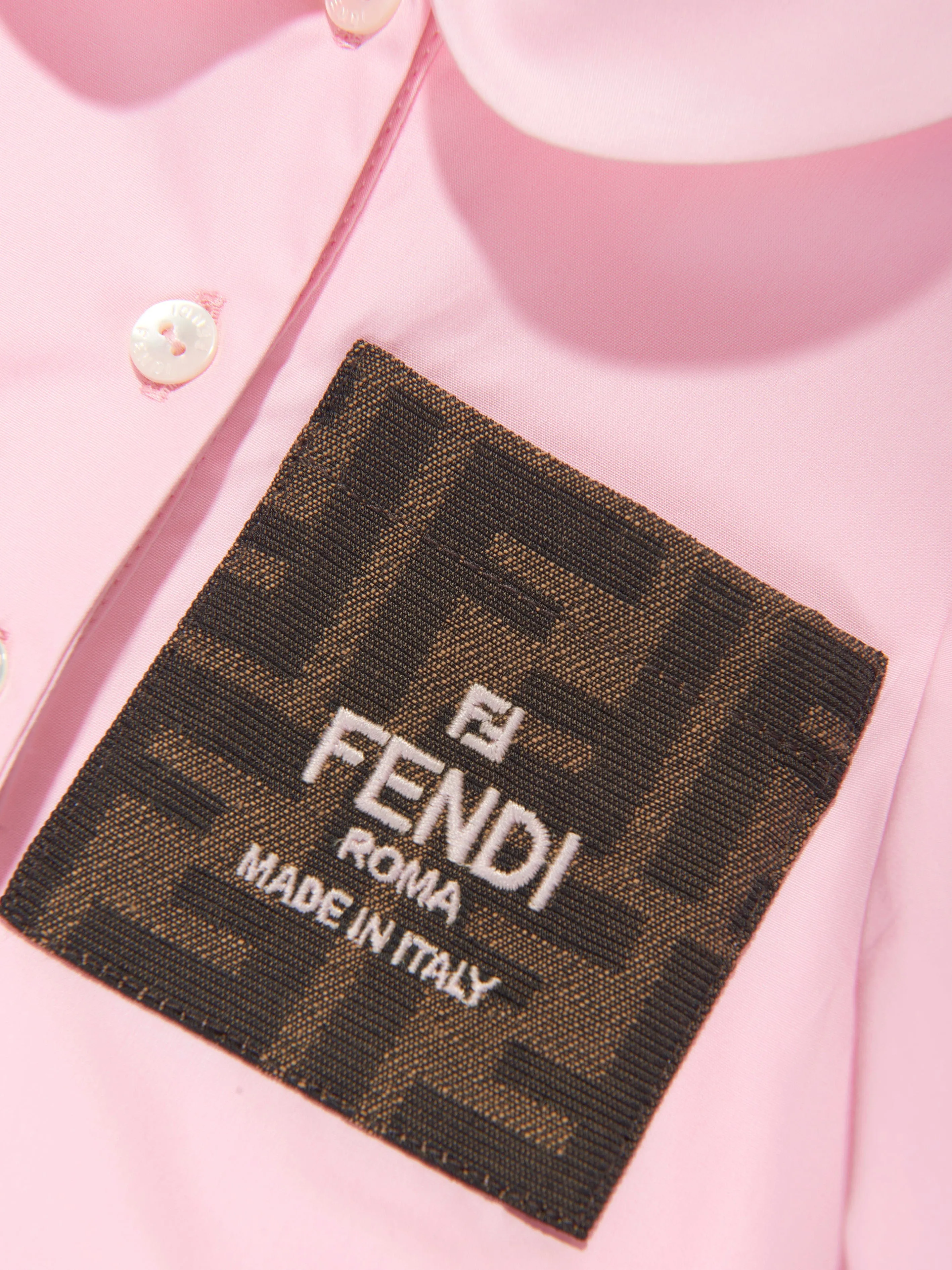 Fendi Baby Girls FF Logo Shirt Dress in Pink