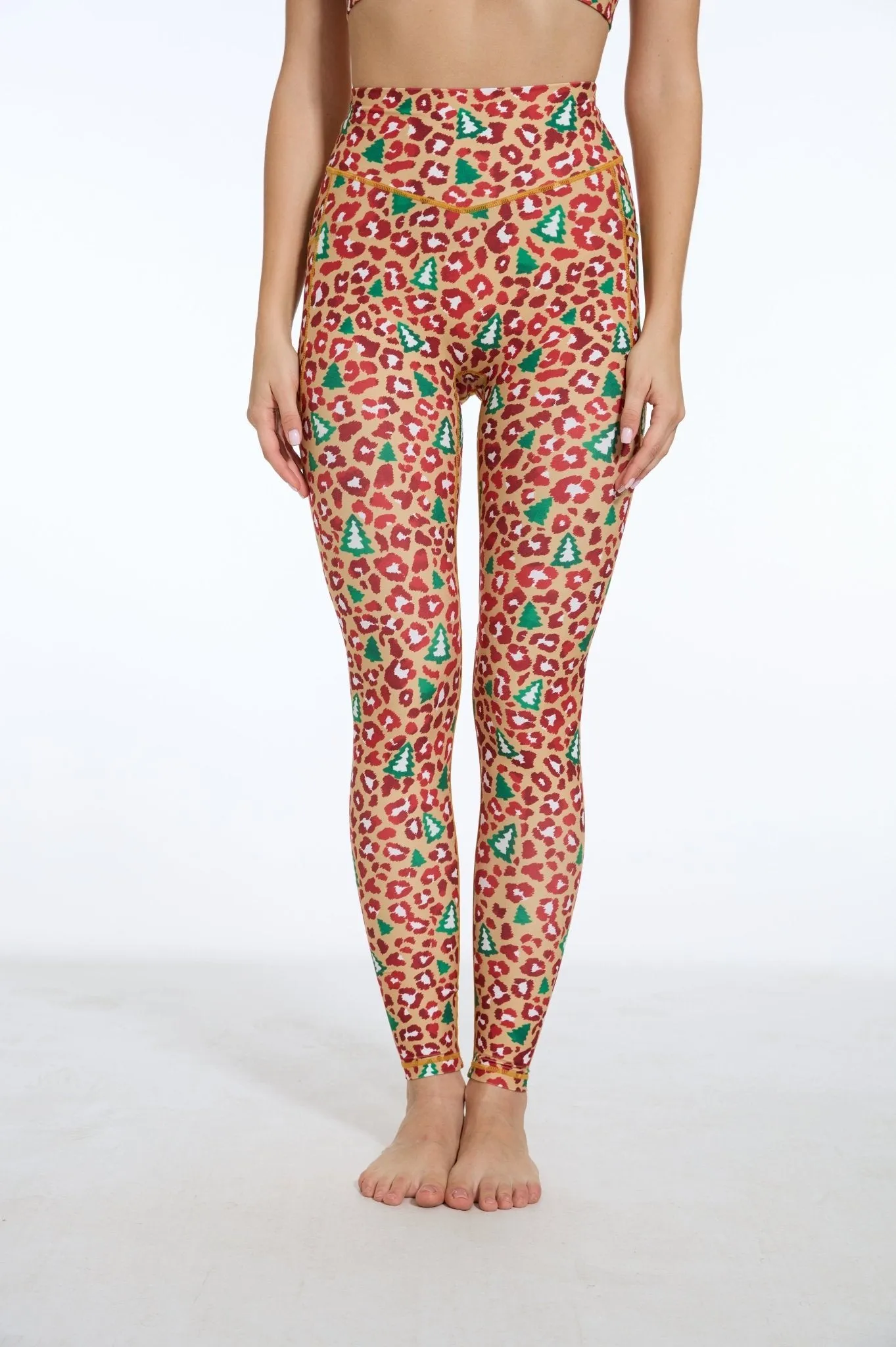 Festive Roar High-waisted Leggings with Pockets