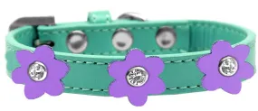 Flower Premium Collar Aqua With Lavender Flowers Size 10