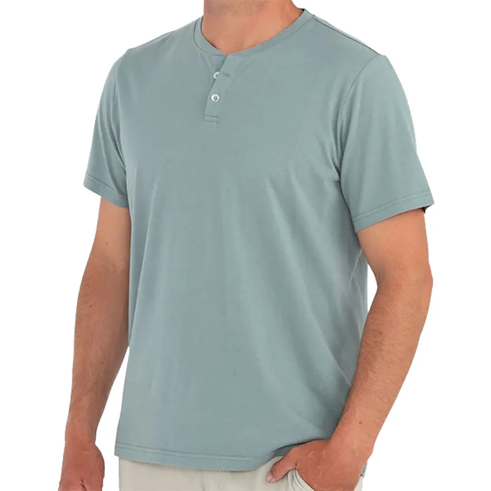 Free Fly Heritage Sabal Green Mens Short Sleeve Henley