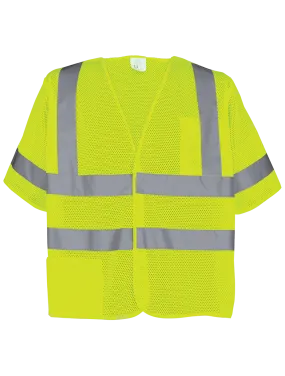 FrogWear® HV Lightweight Mesh Polyester Breakaway Safety Vest - GLO-011BA