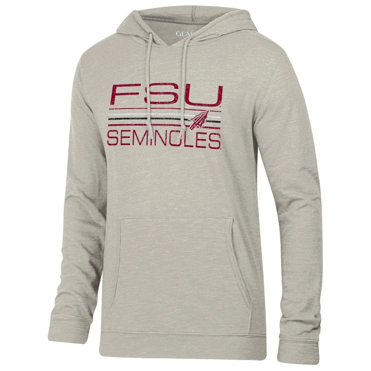 Gear Men's FSU Seminoles Arrowhead Design Long Sleeve Hooded T-shirt - Beige