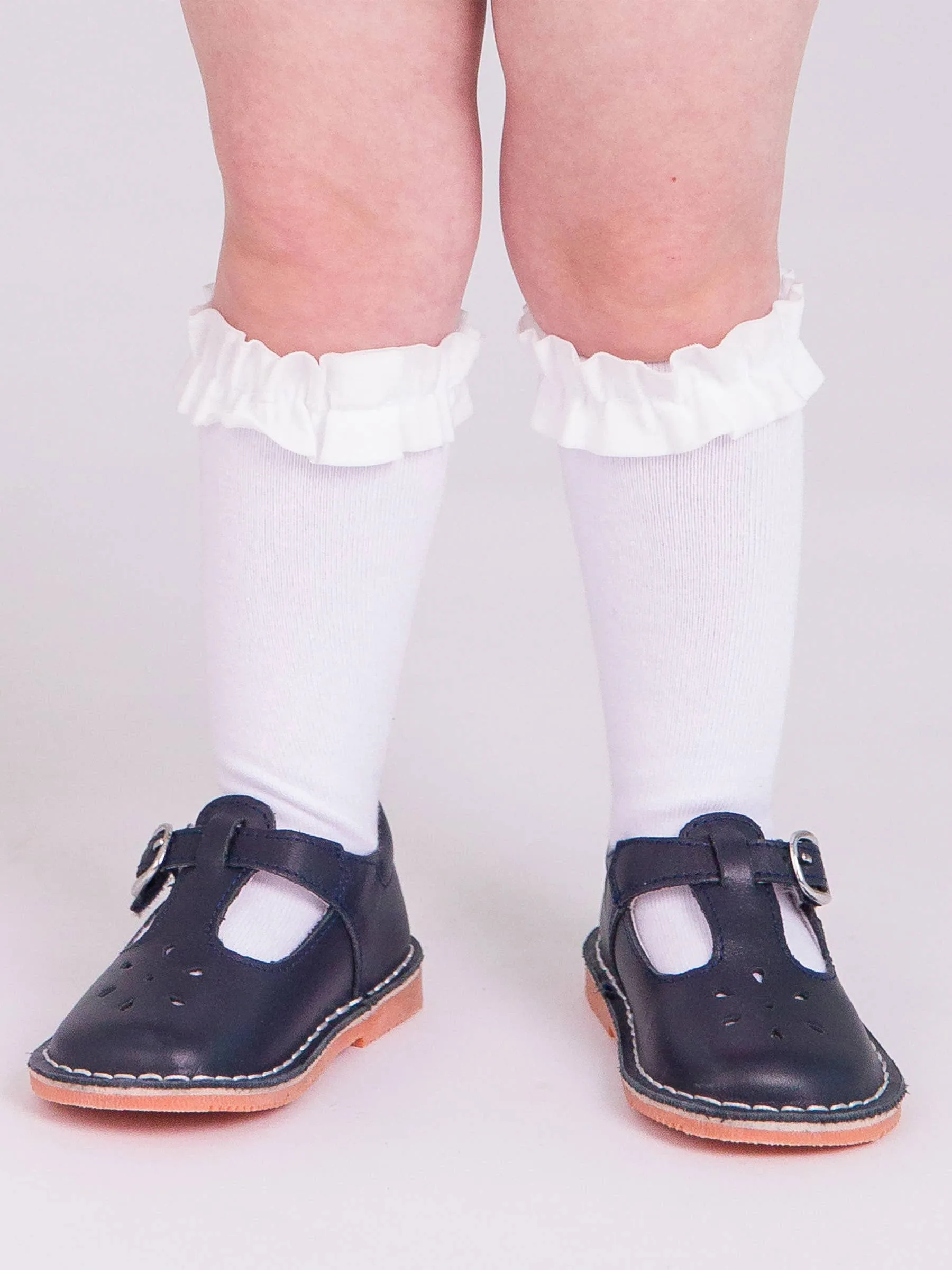 Girls Knee High Ruffle Socks