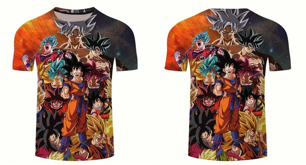 Goku Dragon Ball Z 3d T Shirt Summer Fashionable Short Sleeve Hip Hop Tee Tops Men Anime DBZ Harajuku T-Shirts