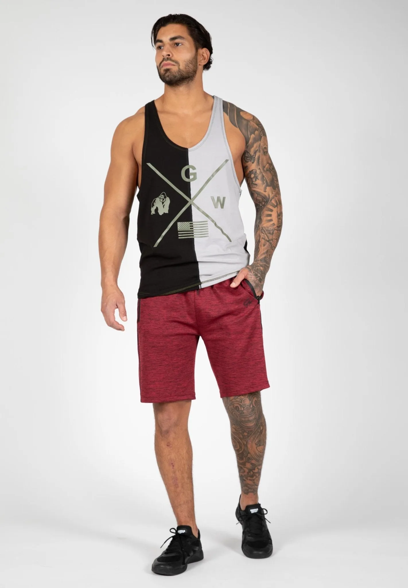 Gorilla Wear Sterling Stringer Tank Top - Black-Grey