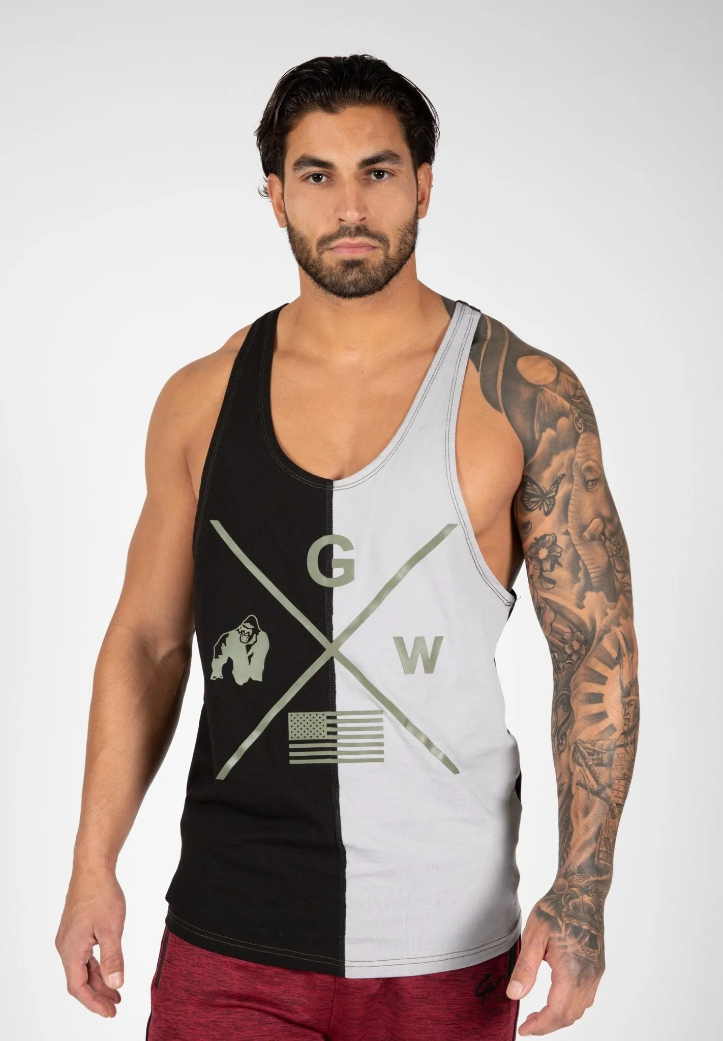 Gorilla Wear Sterling Stringer Tank Top - Black-Grey