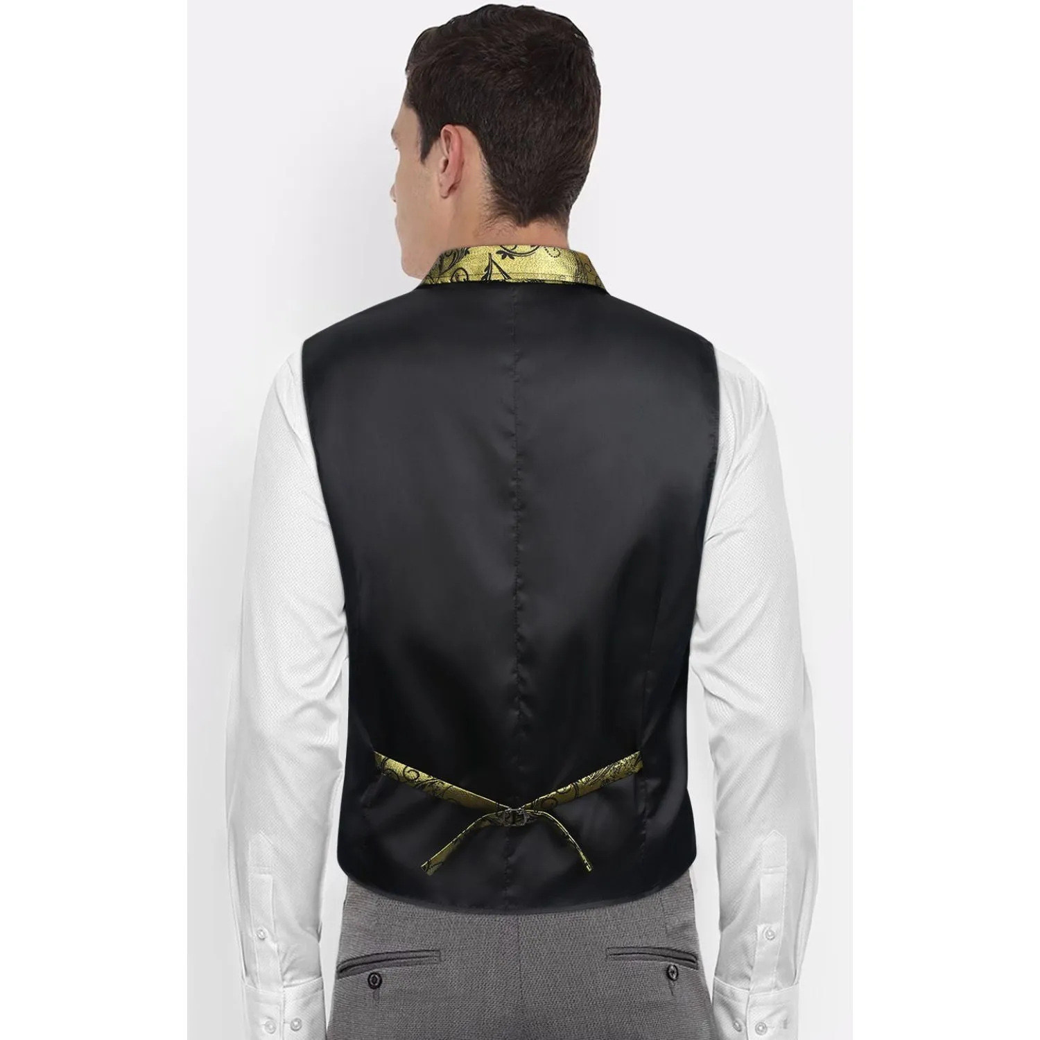 Gothic Lapel Party Vest for Men - GOLD 2/BLACK