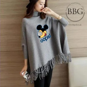 Grey Minnie Oops Poncho