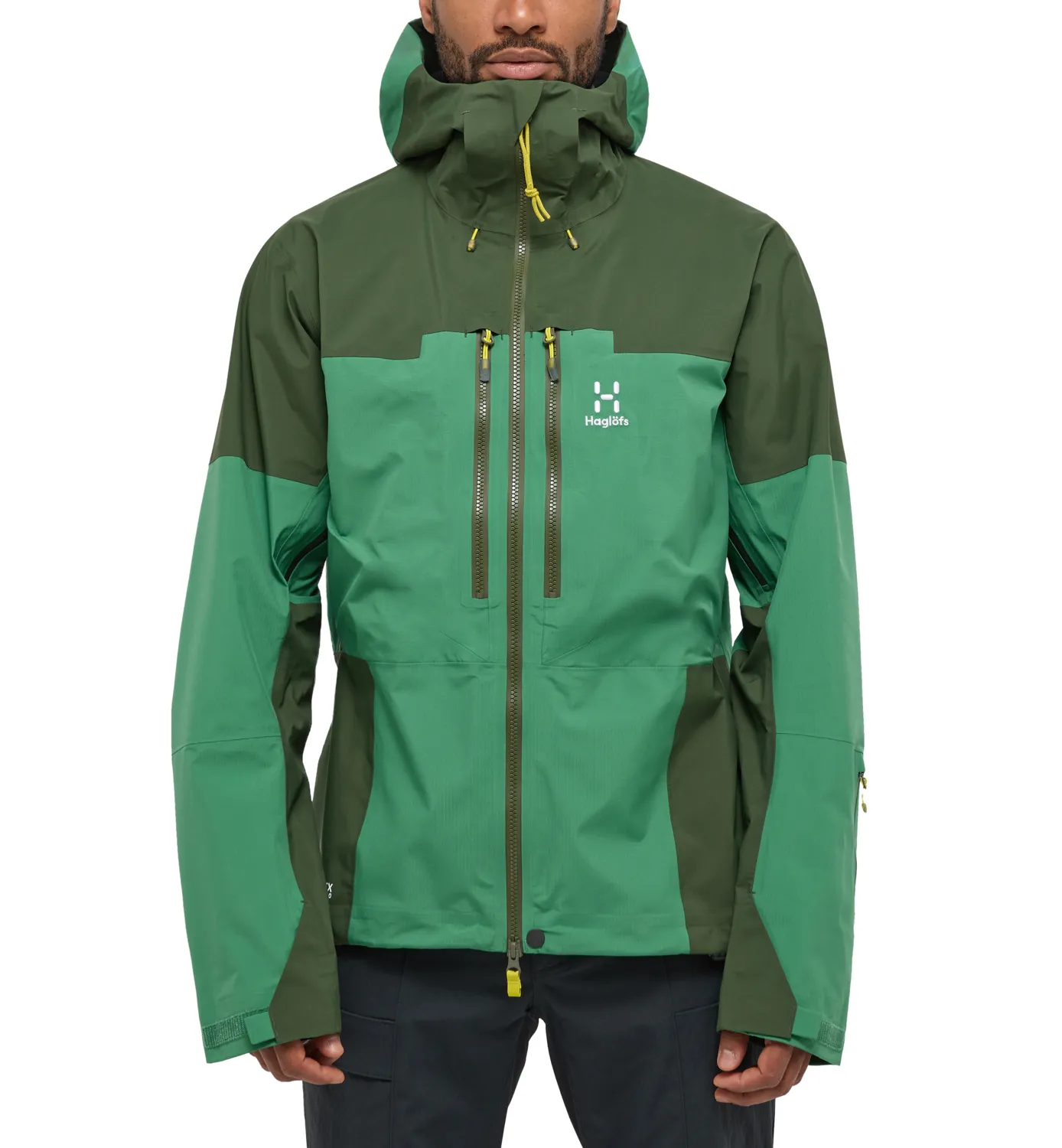 Haglöfs Men&#x27;s Spitz Gore-Tex Pro Jacket Seaweed Green/Dark Jelly Green | Buy Haglöfs Men&#x27;s Spitz Gore-Tex Pro Jacket Seaweed Green/Dark Jelly Green here | Outnorth