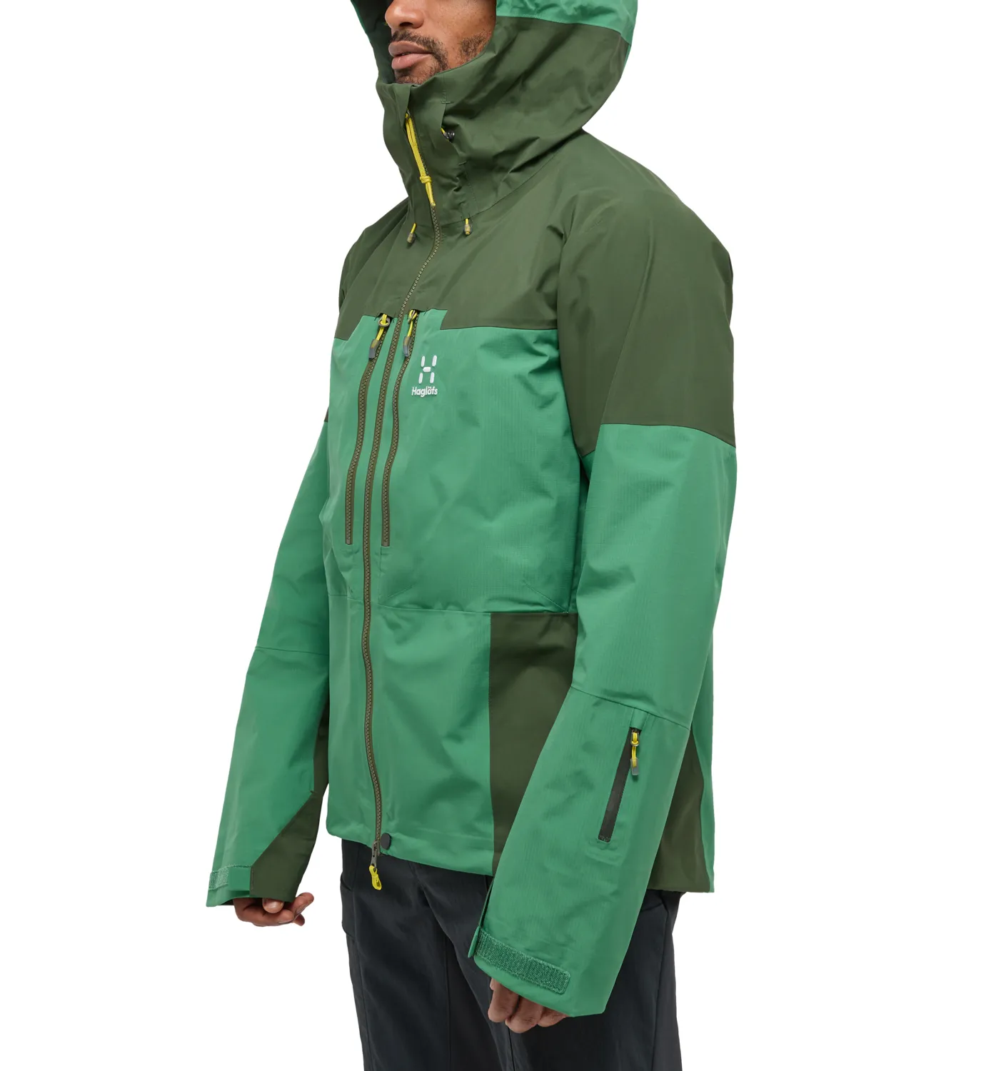 Haglöfs Men&#x27;s Spitz Gore-Tex Pro Jacket Seaweed Green/Dark Jelly Green | Buy Haglöfs Men&#x27;s Spitz Gore-Tex Pro Jacket Seaweed Green/Dark Jelly Green here | Outnorth