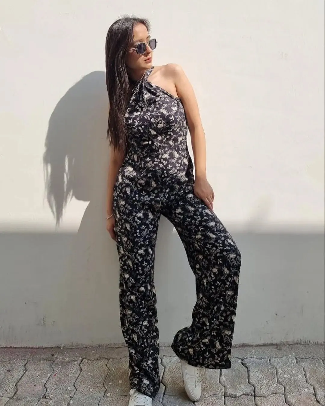 Halter Neck Viscose Printed Jumpsuit