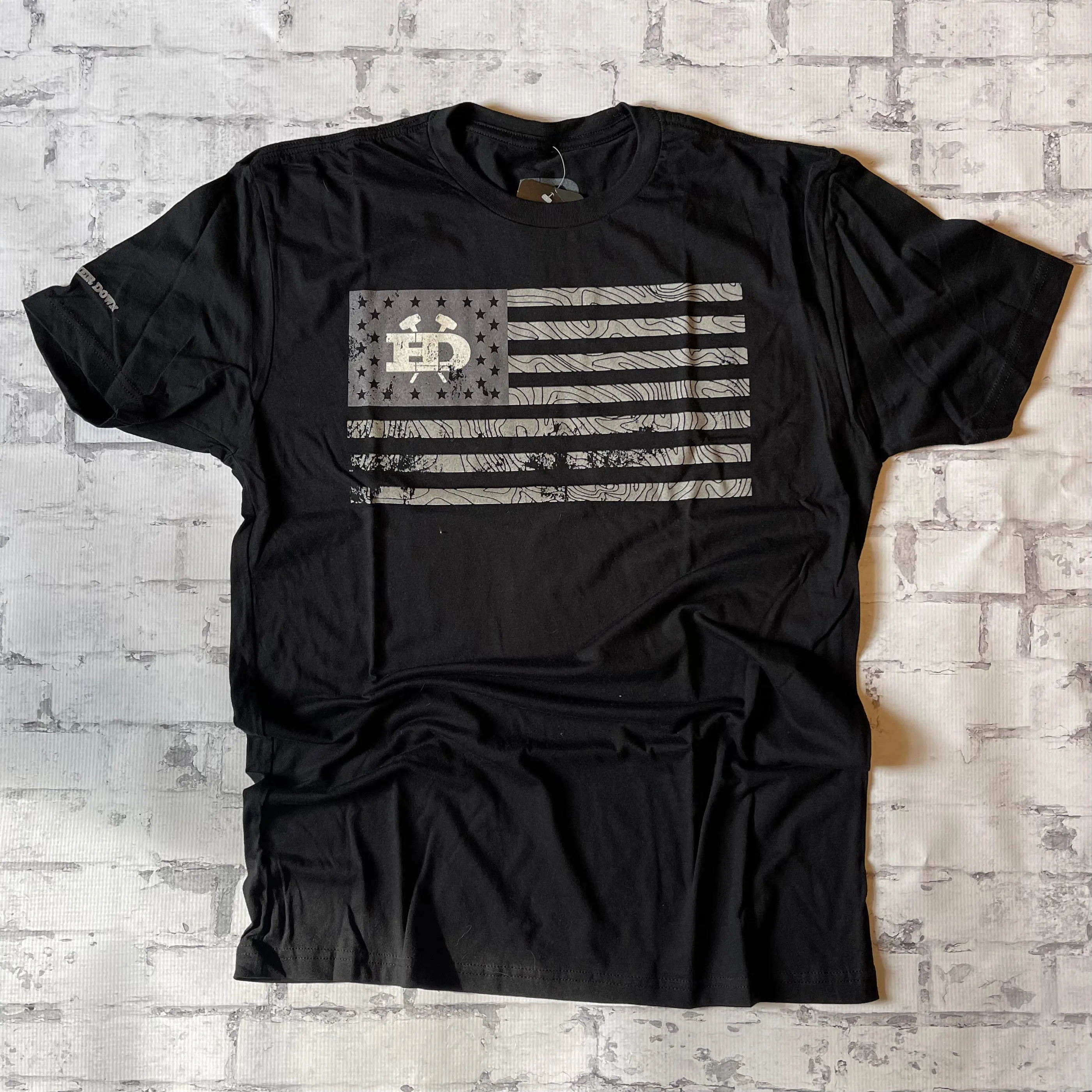 Hammer Down "Topo Flag" Short Sleeve T-shirt - Black