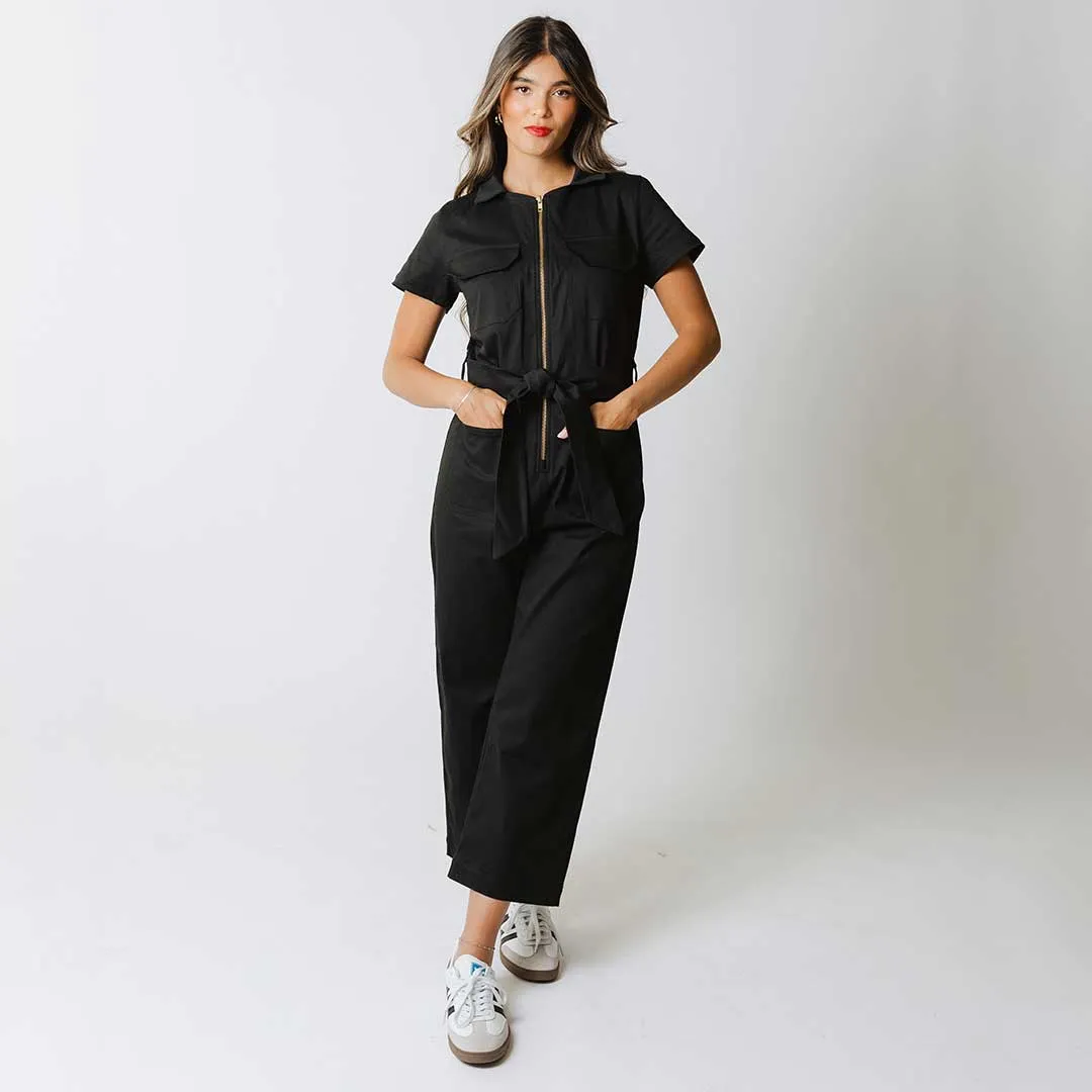 Hamptons Jumpsuit, Black Canvas