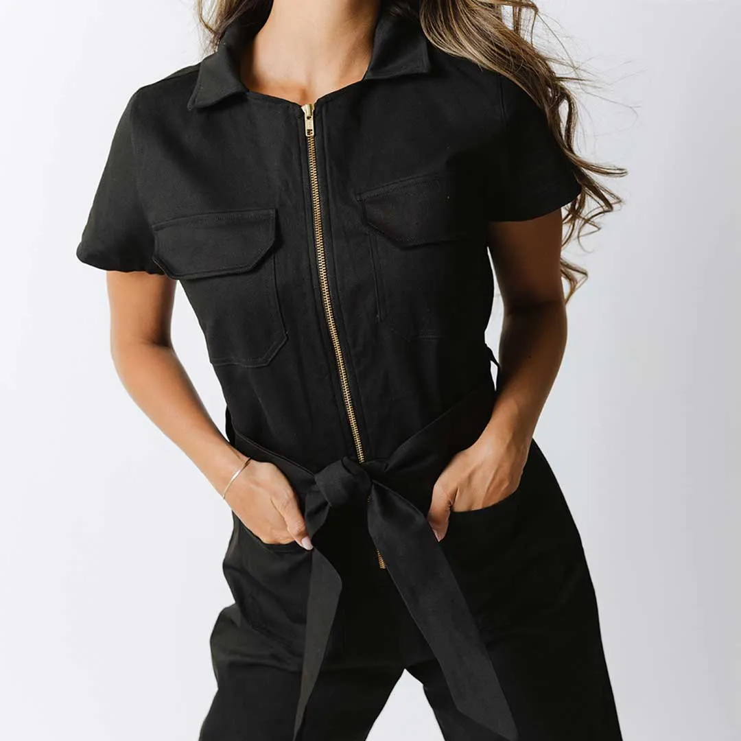 Hamptons Jumpsuit, Black Canvas