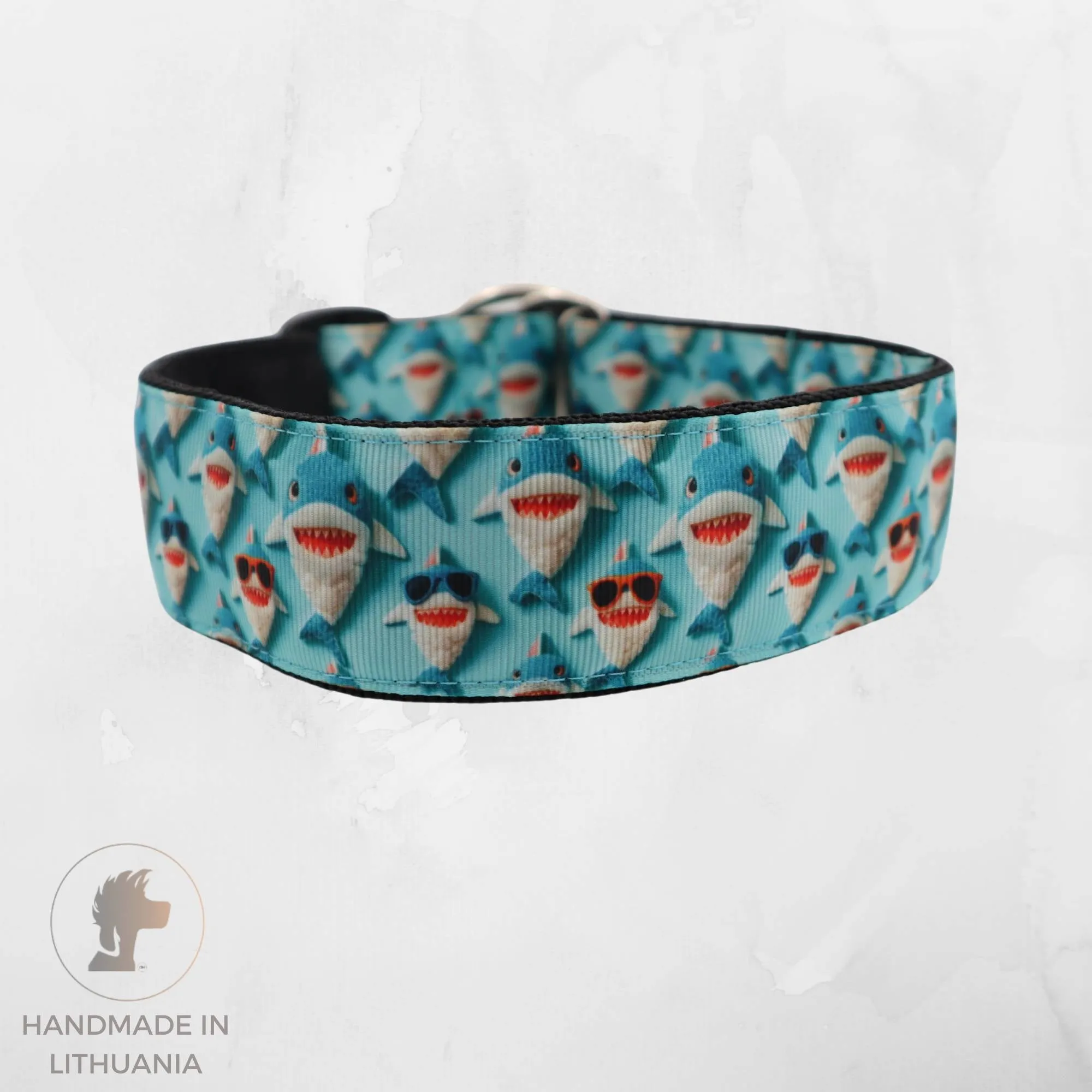 Handmade Dog Collar | Baby Shark | Width: 15-20-25-30-40-50 mm