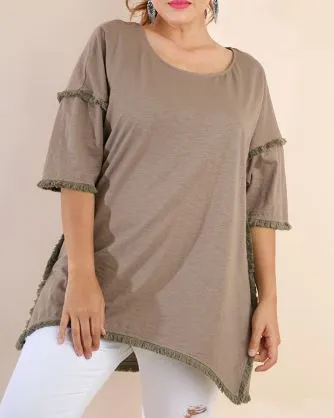 High Low Tunic w/Fringed Hems