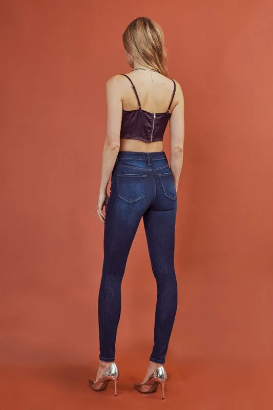 High Rise Super Skinny - Dark