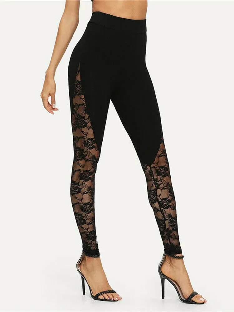 High Waist Black Lace Leggings