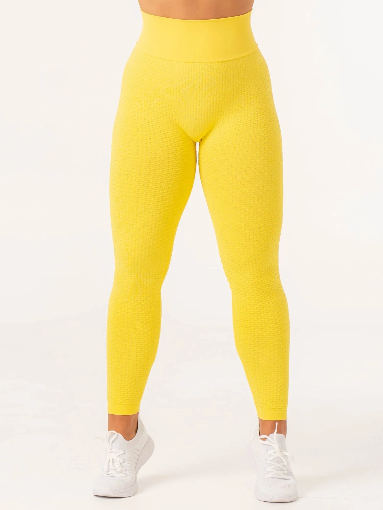 Honeycomb Scrunch Seamless Leggings - Yellow