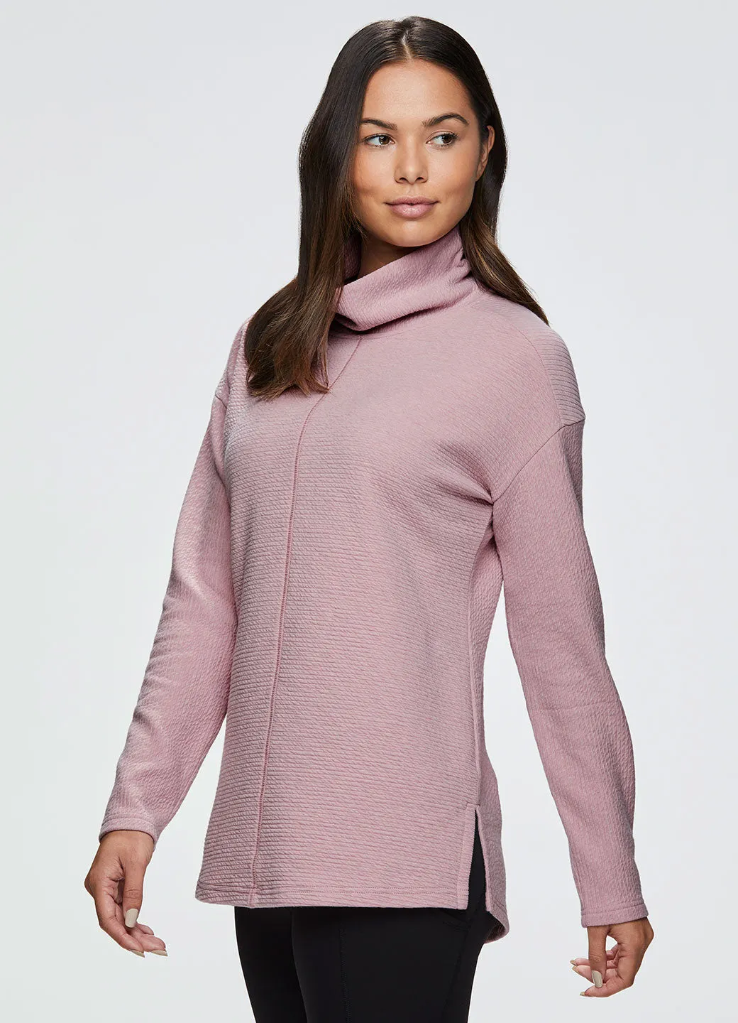 Hudson Textured Cowl Neck Tunic Sweatshirt